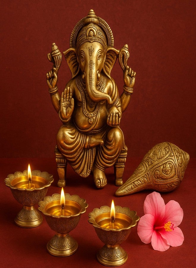 Pure Source India Brass Akhand Diya/Oil Lamp for Pooja, Mandir and Home Decoration (L-2.75inch) 1pcs - Image 4